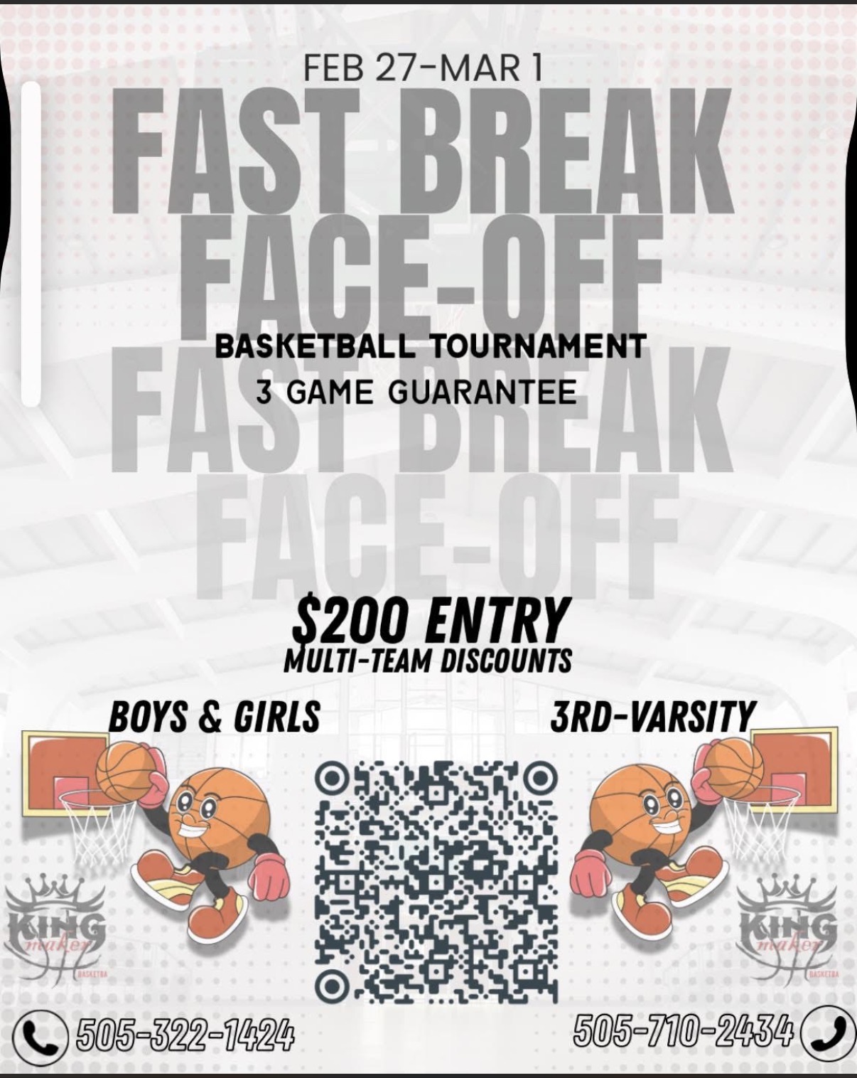 Fast Break Face-Off tournament flyer