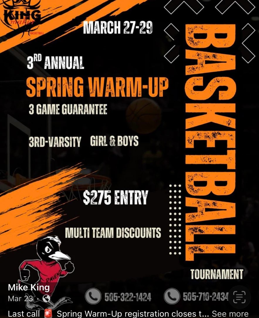 Spring Warm-Up tournament flyer